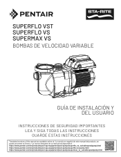 Pentair SuperFlo VS Variable Speed Pump SuperFlo VST Variable Speed Pump Manual - Spanish