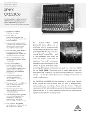 Behringer QX2222USB Product Information Document