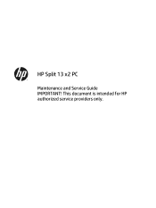 HP Split 13-m210dx HP Split 13 x2 PC Maintenance and Service Guide