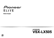 Pioneer VSX-LX505 ELITE 9.2 Channel AV Receiver Instruction Manual French