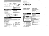 Sony CFS-204 Users Guide