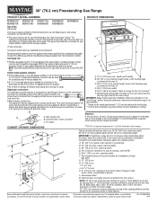 Maytag MGR8600DS Dimension Guide