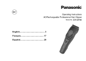 Panasonic ER-GP80-K Operating Instructions Multi-lingual