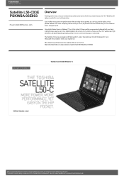 Toshiba L50 PSKWSA-03E003 Detailed Specs for Satellite L50 PSKWSA-03E003 AU/NZ; English