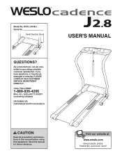 Weslo Cadence J2.8 Treadmill Canadian English Manual