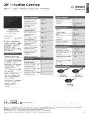 Bosch NIT8060SUC Product Spec Sheet 1