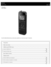 Sony ICD-PX470 Help Guide Printable PDF