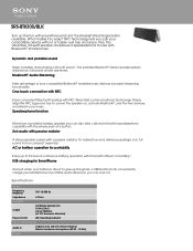 Sony SRS-BTX300 Marketing Specifications (Black model)