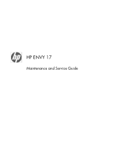 HP Envy 17-1001xx HP ENVY 17 - Maintenance and Service Guide