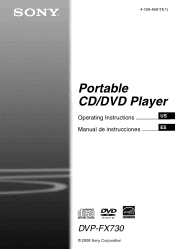 Sony DVP-FX730 Operating Instructions