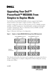 Dell PowerVault MD3000i Upgrading Your Dell PowerVault MD3000i From 
	Simplex to Duplex Mode