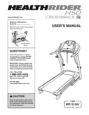 HealthRider H50 Crosswalk Sl Treadmill English Manual