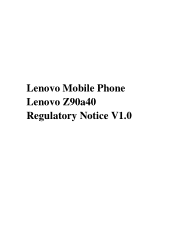 Lenovo VIBE Shot Lenovo VIBE Shot (Z90a40) Web Regulatory Notice