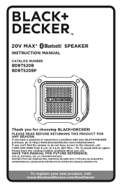 Black & Decker BDBTS20B Instruction Manual