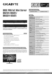 Gigabyte GB-BNi7G4-1050Ti Datasheet