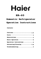 Haier HR-60 User Manual