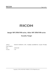 Ricoh Aficio MP 2550B Security Target