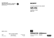 Sony SRR4 Product Manual (SRMASTER: SRR4 Operation Manual)