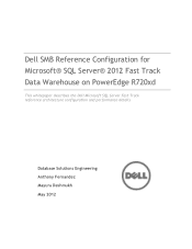 Dell PowerEdge EL Dell SMB Reference Configuration for Microsoft SQL Server 2012 Fast Track Data Warehouse on