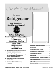 Frigidaire GLHT184TJQ Use and Care Manual