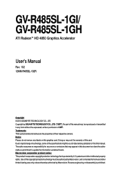 Gigabyte GV-R485SL-1GH Manual