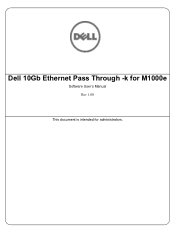 Dell PowerEdge M915 Dell 10 Gb Ethernet Pass Through-k  for M1000e Software User’s 
	Manual (For System Administrators)
