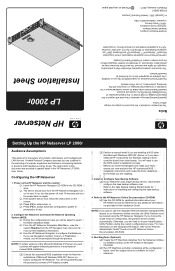 HP LC2000r HP Netserver LP 2000r Installation Sheet