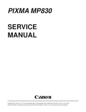 Canon PIXMA MP830 Service Manual