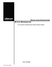 Dacor AFM36VSP Installation Instructions