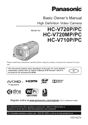 Panasonic HC-V720K Basic Owners Manual