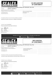 Sealey LED700PR Declaration of Conformity