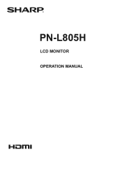 Sharp PN-L805H Operation Manual
