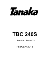Tanaka TBC-240SFS User Instructions