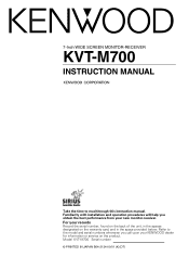 Kenwood KVT-M700 User Manual 2