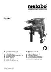 Metabo SBE 601 Operating Instructions