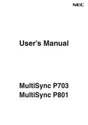 NEC P703-DRD Users Manual