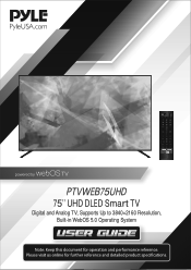 Pyle PTVWEB75UHD Instruction Manual
