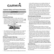 Garmin Oregon 650 Important Safety and Product Information