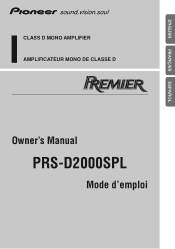 Pioneer PRS-D2000SPL Owner's Manual
