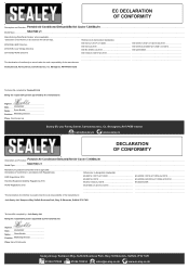 Sealey SAC7000 Declaration of Conformity