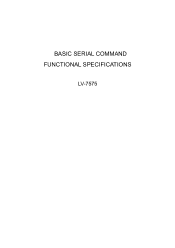 Canon LV-7575 LV-7575 Basic Serial Command Functional Specifications