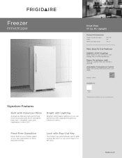 Frigidaire FFFH17F2QW Product Specifications Sheet