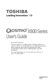 Toshiba Qosmio X870-ST4GX1 User Guide