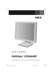 NEC LCD1860NX MultiSync LCD1860NX User's Manual