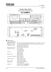 TASCAM CC-222MKIV Specifications