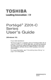 Toshiba Portege Z20T-C2111 Portege Z20t-C Series Windows 10 Users Guide