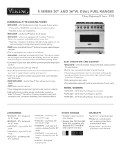 Viking VDR536 Two-Page Specifications Sheet