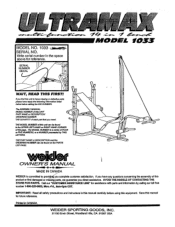 Weider Ultra Max 14 In 1 English Manual