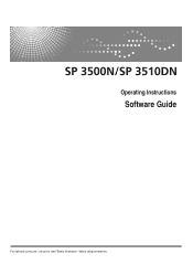 Ricoh Aficio SP 3510DN Software Guide