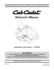Cub Cadet LTX 1045 Operation Manual